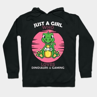 Just a Girl Who Loves dinosaurs and gaming Hoodie